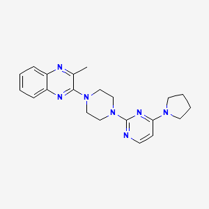molecular formula C21H25N7 B6476027 2-methyl-3-{4-[4-(pyrrolidin-1-yl)pyrimidin-2-yl]piperazin-1-yl}quinoxaline CAS No. 2640967-51-5