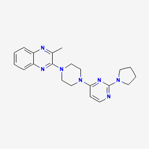 molecular formula C21H25N7 B6476039 2-methyl-3-{4-[2-(pyrrolidin-1-yl)pyrimidin-4-yl]piperazin-1-yl}quinoxaline CAS No. 2640819-62-9