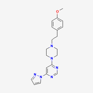 molecular formula C20H24N6O B6476050 4-{4-[2-(4-methoxyphenyl)ethyl]piperazin-1-yl}-6-(1H-pyrazol-1-yl)pyrimidine CAS No. 2640963-73-9