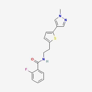 molecular formula C17H16FN3OS B6476084 2-fluoro-N-{2-[5-(1-methyl-1H-pyrazol-4-yl)thiophen-2-yl]ethyl}benzamide CAS No. 2640970-46-1
