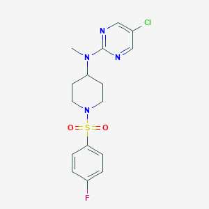 molecular formula C16H18ClFN4O2S B6476089 5-chloro-N-[1-(4-fluorobenzenesulfonyl)piperidin-4-yl]-N-methylpyrimidin-2-amine CAS No. 2640821-31-2