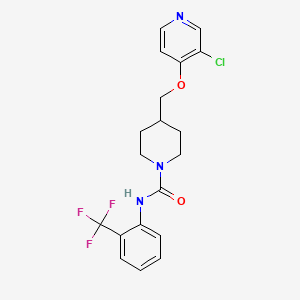 molecular formula C19H19ClF3N3O2 B6476097 4-{[(3-chloropyridin-4-yl)oxy]methyl}-N-[2-(trifluoromethyl)phenyl]piperidine-1-carboxamide CAS No. 2640862-51-5