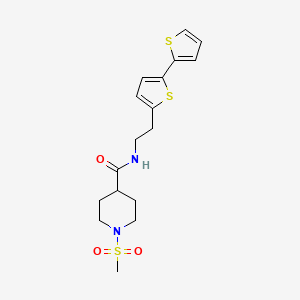 molecular formula C17H22N2O3S3 B6476108 N-(2-{[2,2'-bithiophene]-5-yl}ethyl)-1-methanesulfonylpiperidine-4-carboxamide CAS No. 2640972-07-0