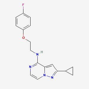 molecular formula C17H17FN4O B6476116 2-cyclopropyl-N-[2-(4-fluorophenoxy)ethyl]pyrazolo[1,5-a]pyrazin-4-amine CAS No. 2640976-93-6