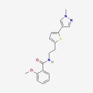 molecular formula C18H19N3O2S B6476142 2-methoxy-N-{2-[5-(1-methyl-1H-pyrazol-4-yl)thiophen-2-yl]ethyl}benzamide CAS No. 2640881-50-9