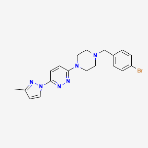 molecular formula C19H21BrN6 B6476149 3-{4-[(4-bromophenyl)methyl]piperazin-1-yl}-6-(3-methyl-1H-pyrazol-1-yl)pyridazine CAS No. 2640963-74-0