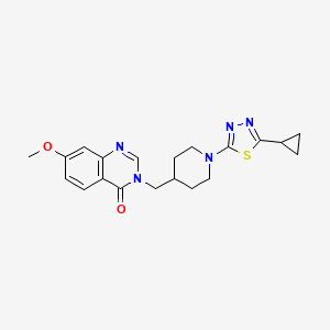 molecular formula C20H23N5O2S B6476153 3-{[1-(5-cyclopropyl-1,3,4-thiadiazol-2-yl)piperidin-4-yl]methyl}-7-methoxy-3,4-dihydroquinazolin-4-one CAS No. 2640975-75-1