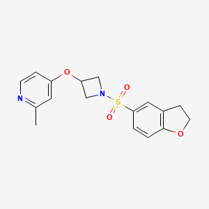 molecular formula C17H18N2O4S B6476188 4-{[1-(2,3-dihydro-1-benzofuran-5-sulfonyl)azetidin-3-yl]oxy}-2-methylpyridine CAS No. 2640821-92-5