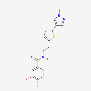 molecular formula C17H15F2N3OS B6476195 3,4-difluoro-N-{2-[5-(1-methyl-1H-pyrazol-4-yl)thiophen-2-yl]ethyl}benzamide CAS No. 2640843-94-1