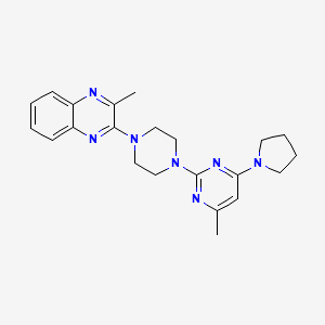 molecular formula C22H27N7 B6476197 2-methyl-3-{4-[4-methyl-6-(pyrrolidin-1-yl)pyrimidin-2-yl]piperazin-1-yl}quinoxaline CAS No. 2640964-32-3