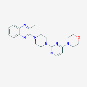 molecular formula C22H27N7O B6476205 2-methyl-3-{4-[4-methyl-6-(morpholin-4-yl)pyrimidin-2-yl]piperazin-1-yl}quinoxaline CAS No. 2640843-96-3