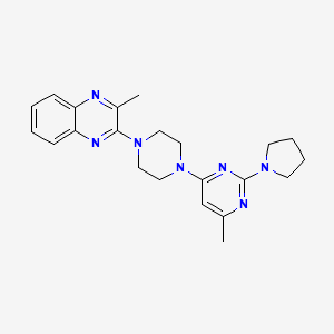 molecular formula C22H27N7 B6476211 2-methyl-3-{4-[6-methyl-2-(pyrrolidin-1-yl)pyrimidin-4-yl]piperazin-1-yl}quinoxaline CAS No. 2640821-62-9
