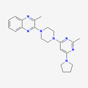 molecular formula C22H27N7 B6476215 2-methyl-3-{4-[2-methyl-6-(pyrrolidin-1-yl)pyrimidin-4-yl]piperazin-1-yl}quinoxaline CAS No. 2333211-55-3