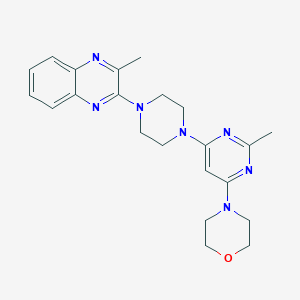 molecular formula C22H27N7O B6476217 2-methyl-3-{4-[2-methyl-6-(morpholin-4-yl)pyrimidin-4-yl]piperazin-1-yl}quinoxaline CAS No. 2333211-64-4