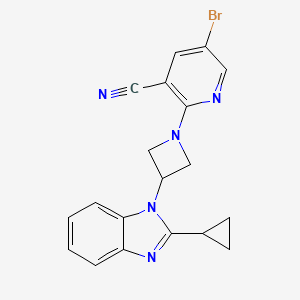 molecular formula C19H16BrN5 B6476219 5-bromo-2-[3-(2-cyclopropyl-1H-1,3-benzodiazol-1-yl)azetidin-1-yl]pyridine-3-carbonitrile CAS No. 2640821-65-2