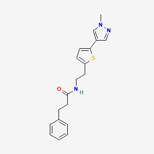 molecular formula C19H21N3OS B6476224 N-{2-[5-(1-methyl-1H-pyrazol-4-yl)thiophen-2-yl]ethyl}-3-phenylpropanamide CAS No. 2640821-70-9