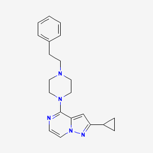 molecular formula C21H25N5 B6476231 1-{2-cyclopropylpyrazolo[1,5-a]pyrazin-4-yl}-4-(2-phenylethyl)piperazine CAS No. 2640980-15-8