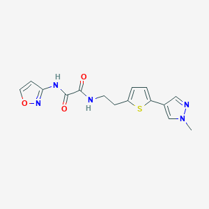molecular formula C15H15N5O3S B6476275 N-{2-[5-(1-methyl-1H-pyrazol-4-yl)thiophen-2-yl]ethyl}-N'-(1,2-oxazol-3-yl)ethanediamide CAS No. 2640843-75-8