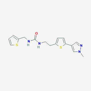 molecular formula C16H18N4OS2 B6476306 3-{2-[5-(1-methyl-1H-pyrazol-4-yl)thiophen-2-yl]ethyl}-1-[(thiophen-2-yl)methyl]urea CAS No. 2640835-53-4
