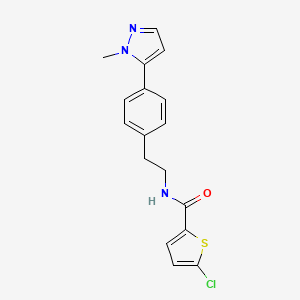 molecular formula C17H16ClN3OS B6476348 5-chloro-N-{2-[4-(1-methyl-1H-pyrazol-5-yl)phenyl]ethyl}thiophene-2-carboxamide CAS No. 2640830-15-3