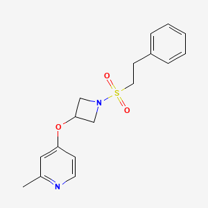 molecular formula C17H20N2O3S B6476350 2-methyl-4-{[1-(2-phenylethanesulfonyl)azetidin-3-yl]oxy}pyridine CAS No. 2640846-46-2