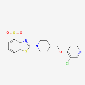 molecular formula C19H20ClN3O3S2 B6476354 2-(4-{[(3-chloropyridin-4-yl)oxy]methyl}piperidin-1-yl)-4-methanesulfonyl-1,3-benzothiazole CAS No. 2640843-83-8