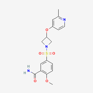 2-methoxy-5-({3-[(2-methylpyridin-4-yl)oxy]azetidin-1-yl}sulfonyl)benzamide