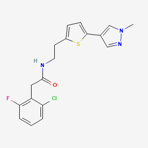 molecular formula C18H17ClFN3OS B6476417 2-(2-chloro-6-fluorophenyl)-N-{2-[5-(1-methyl-1H-pyrazol-4-yl)thiophen-2-yl]ethyl}acetamide CAS No. 2640814-98-6