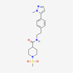 molecular formula C19H26N4O3S B6476424 1-methanesulfonyl-N-{2-[4-(1-methyl-1H-pyrazol-5-yl)phenyl]ethyl}piperidine-4-carboxamide CAS No. 2640892-36-8