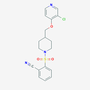 molecular formula C18H18ClN3O3S B6476436 2-[(4-{[(3-chloropyridin-4-yl)oxy]methyl}piperidin-1-yl)sulfonyl]benzonitrile CAS No. 2640884-79-1