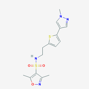 molecular formula C15H18N4O3S2 B6476442 3,5-dimethyl-N-{2-[5-(1-methyl-1H-pyrazol-4-yl)thiophen-2-yl]ethyl}-1,2-oxazole-4-sulfonamide CAS No. 2640814-99-7