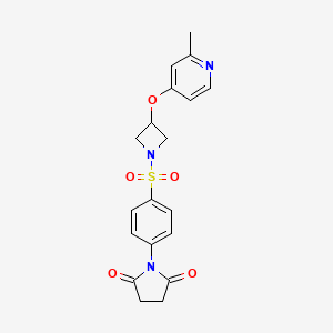 molecular formula C19H19N3O5S B6476445 1-[4-({3-[(2-methylpyridin-4-yl)oxy]azetidin-1-yl}sulfonyl)phenyl]pyrrolidine-2,5-dione CAS No. 2640968-76-7