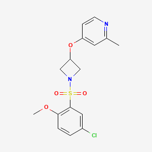 molecular formula C16H17ClN2O4S B6476457 4-{[1-(5-chloro-2-methoxybenzenesulfonyl)azetidin-3-yl]oxy}-2-methylpyridine CAS No. 2640975-07-9