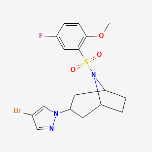 molecular formula C17H19BrFN3O3S B6476460 3-(4-bromo-1H-pyrazol-1-yl)-8-(5-fluoro-2-methoxybenzenesulfonyl)-8-azabicyclo[3.2.1]octane CAS No. 2640977-27-9