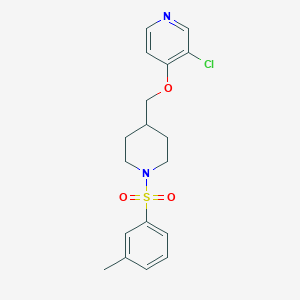 molecular formula C18H21ClN2O3S B6476463 3-chloro-4-{[1-(3-methylbenzenesulfonyl)piperidin-4-yl]methoxy}pyridine CAS No. 2640821-85-6