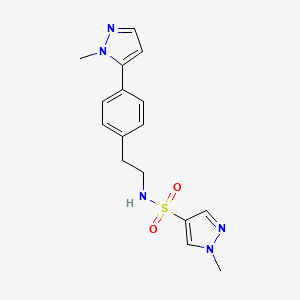 molecular formula C16H19N5O2S B6476467 1-methyl-N-{2-[4-(1-methyl-1H-pyrazol-5-yl)phenyl]ethyl}-1H-pyrazole-4-sulfonamide CAS No. 2640977-36-0
