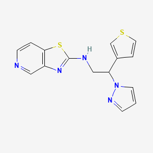 molecular formula C15H13N5S2 B6476475 N-[2-(1H-pyrazol-1-yl)-2-(thiophen-3-yl)ethyl]-[1,3]thiazolo[4,5-c]pyridin-2-amine CAS No. 2640978-34-1