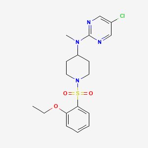 molecular formula C18H23ClN4O3S B6476483 5-chloro-N-[1-(2-ethoxybenzenesulfonyl)piperidin-4-yl]-N-methylpyrimidin-2-amine CAS No. 2640874-70-8