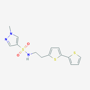 molecular formula C14H15N3O2S3 B6476491 N-(2-{[2,2'-bithiophene]-5-yl}ethyl)-1-methyl-1H-pyrazole-4-sulfonamide CAS No. 2640822-87-1