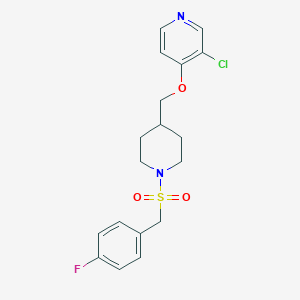 molecular formula C18H20ClFN2O3S B6476492 3-chloro-4-({1-[(4-fluorophenyl)methanesulfonyl]piperidin-4-yl}methoxy)pyridine CAS No. 2640975-15-9
