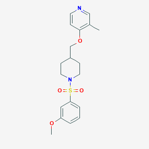 molecular formula C19H24N2O4S B6476502 4-{[1-(3-methoxybenzenesulfonyl)piperidin-4-yl]methoxy}-3-methylpyridine CAS No. 2640874-76-4