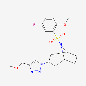 molecular formula C18H23FN4O4S B6476508 8-(5-fluoro-2-methoxybenzenesulfonyl)-3-[4-(methoxymethyl)-1H-1,2,3-triazol-1-yl]-8-azabicyclo[3.2.1]octane CAS No. 2640885-21-6