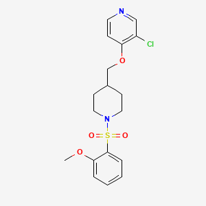 molecular formula C18H21ClN2O4S B6476511 3-chloro-4-{[1-(2-methoxybenzenesulfonyl)piperidin-4-yl]methoxy}pyridine CAS No. 2640967-45-7