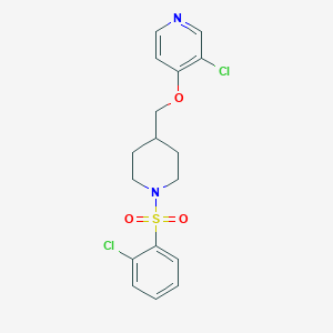 molecular formula C17H18Cl2N2O3S B6476526 3-chloro-4-{[1-(2-chlorobenzenesulfonyl)piperidin-4-yl]methoxy}pyridine CAS No. 2640978-56-7