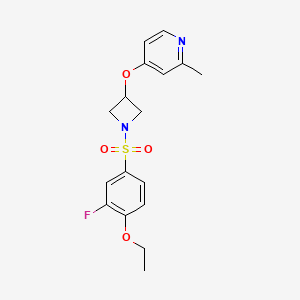 molecular formula C17H19FN2O4S B6476535 4-{[1-(4-ethoxy-3-fluorobenzenesulfonyl)azetidin-3-yl]oxy}-2-methylpyridine CAS No. 2640829-30-5