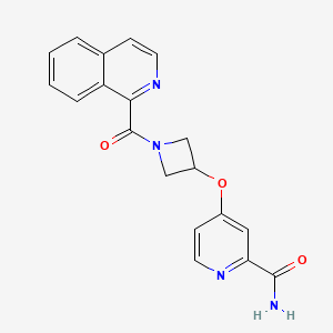 molecular formula C19H16N4O3 B6476553 4-{[1-(isoquinoline-1-carbonyl)azetidin-3-yl]oxy}pyridine-2-carboxamide CAS No. 2640862-66-2