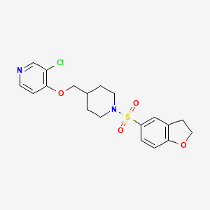 molecular formula C19H21ClN2O4S B6476558 3-chloro-4-{[1-(2,3-dihydro-1-benzofuran-5-sulfonyl)piperidin-4-yl]methoxy}pyridine CAS No. 2640974-51-0