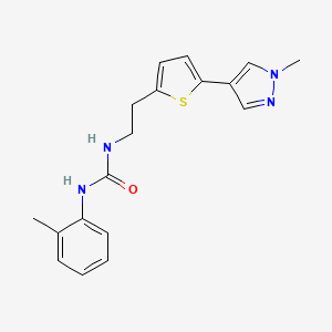 molecular formula C18H20N4OS B6476573 3-{2-[5-(1-methyl-1H-pyrazol-4-yl)thiophen-2-yl]ethyl}-1-(2-methylphenyl)urea CAS No. 2640971-14-6