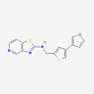 molecular formula C15H11N3OS2 B6476576 N-{[4-(furan-3-yl)thiophen-2-yl]methyl}-[1,3]thiazolo[4,5-c]pyridin-2-amine CAS No. 2640818-31-9