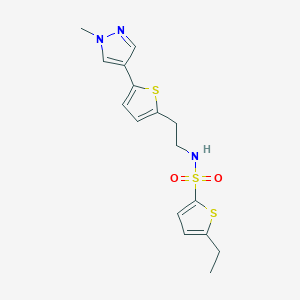molecular formula C16H19N3O2S3 B6476600 5-ethyl-N-{2-[5-(1-methyl-1H-pyrazol-4-yl)thiophen-2-yl]ethyl}thiophene-2-sulfonamide CAS No. 2640885-64-7